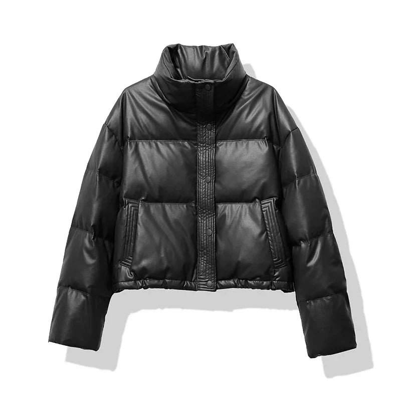 Women's Puffy Insulated Short Parka Jacket - Nocini
