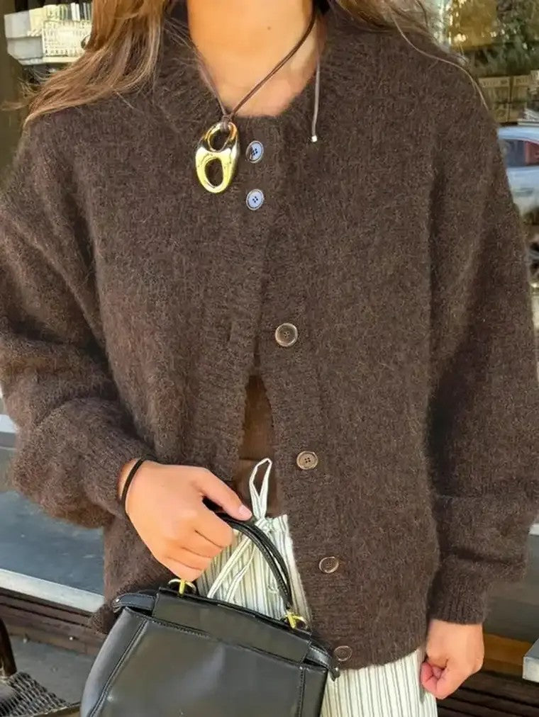 Ladies' Open Front Short Sweater Cardigan - Nocini