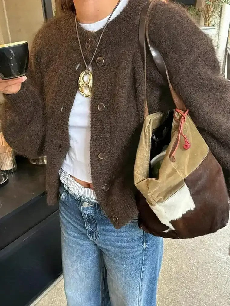 Ladies' Open Front Short Sweater Cardigan