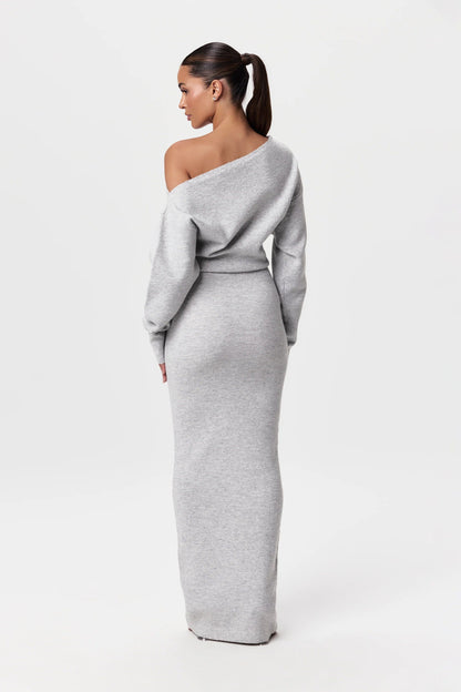 Women's Cozy Oversized Long Sleeve Dress with Cut Out Detail