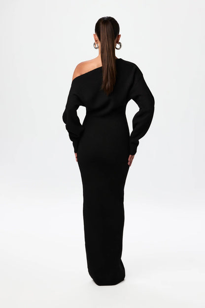 Women's Cozy Oversized Long Sleeve Dress with Cut Out Detail