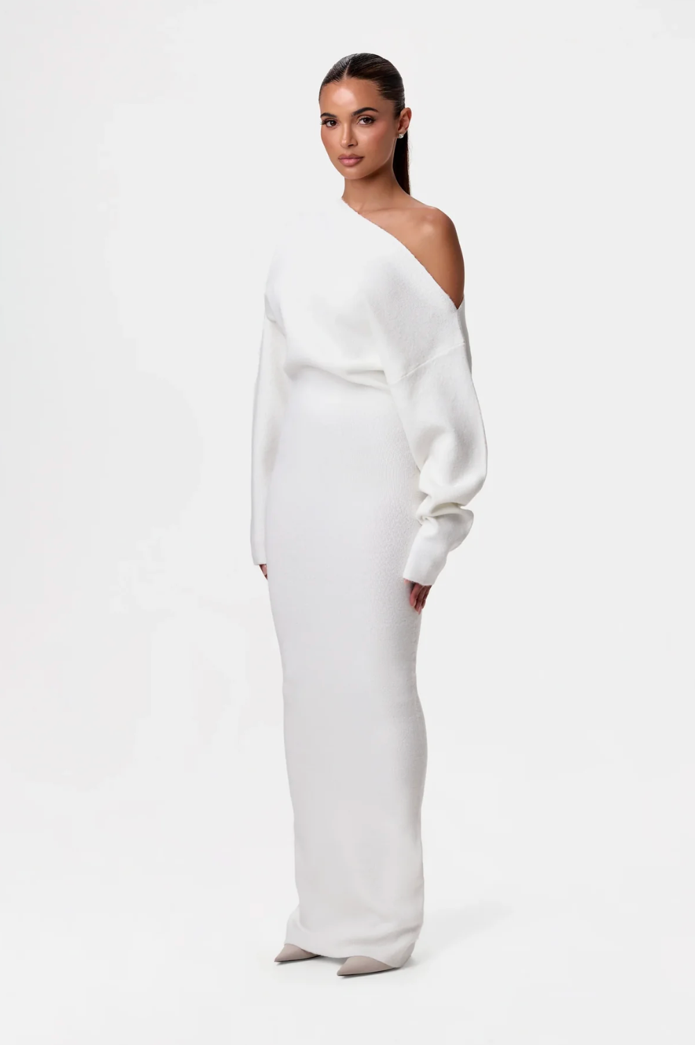 Women's Cozy Oversized Long Sleeve Dress with Cut Out Detail