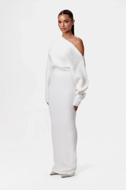 Women's Cozy Oversized Long Sleeve Dress with Cut Out Detail