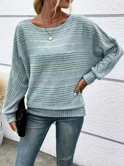 Women's Cozy Oversized Sweater with Round Neck