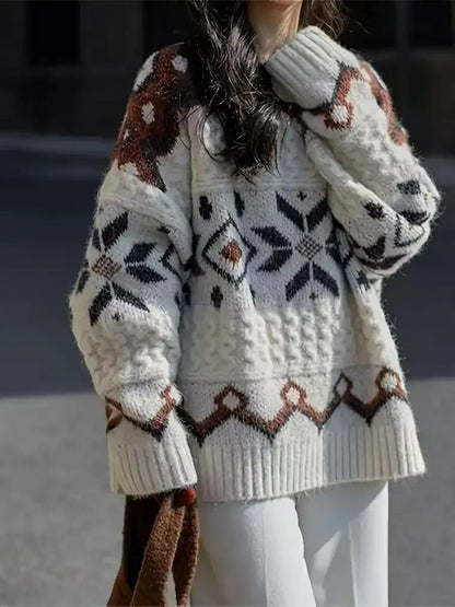 Warm Winter Snowflake Crew Neck Sweater