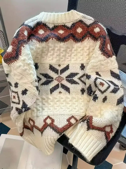 Warm Winter Snowflake Crew Neck Sweater