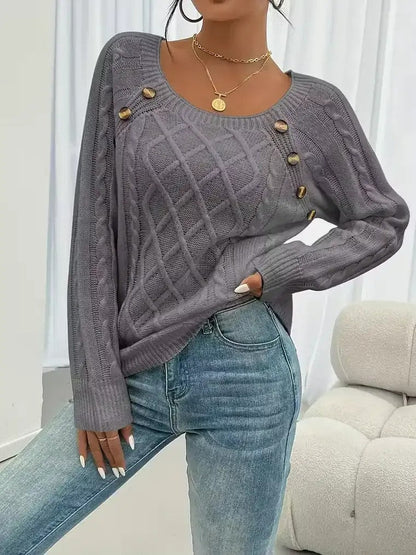Women's Cable Knit Long Sleeve Sweater