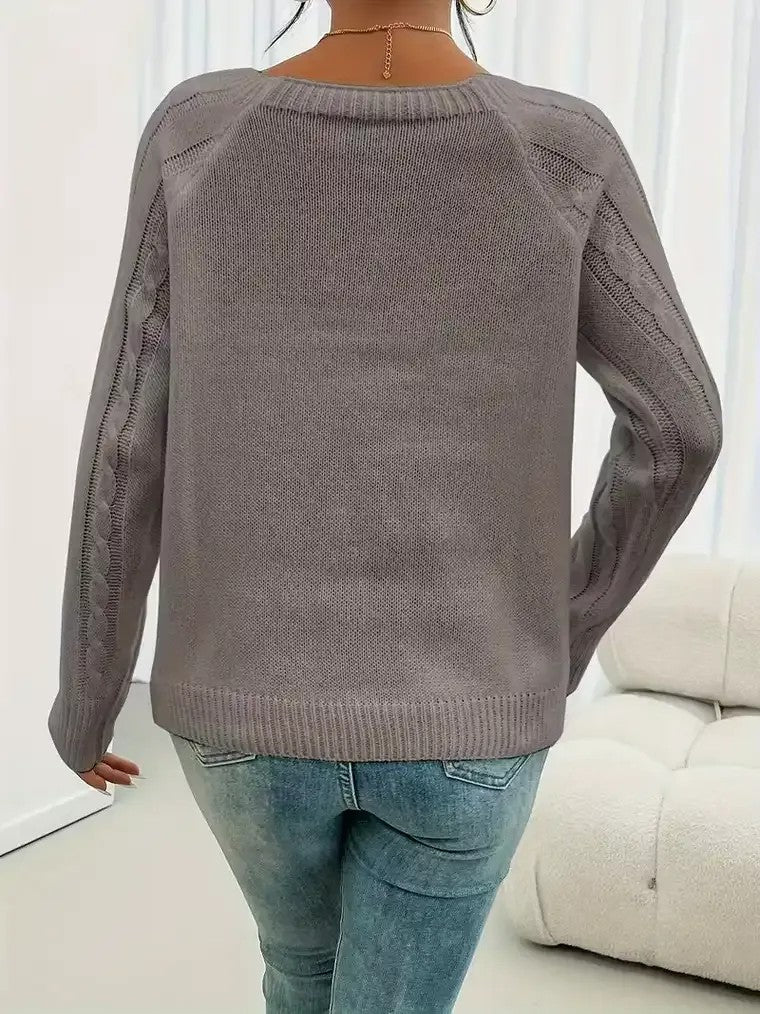 Women's Cable Knit Long Sleeve Sweater