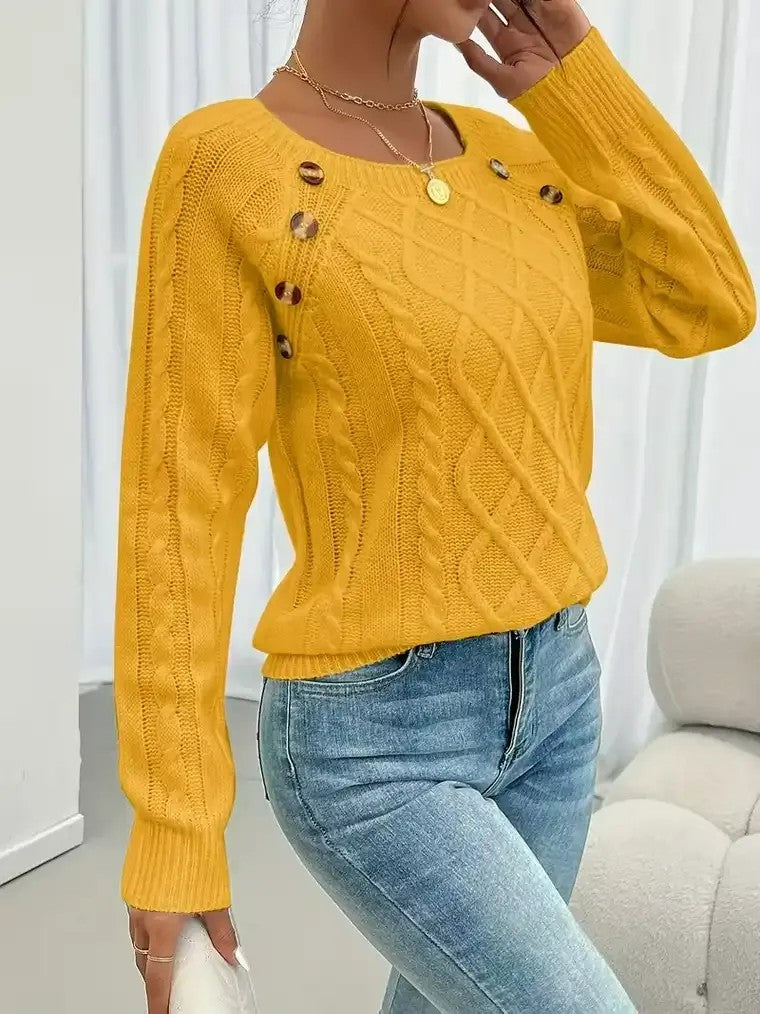 Women's Cable Knit Long Sleeve Sweater - Nocini