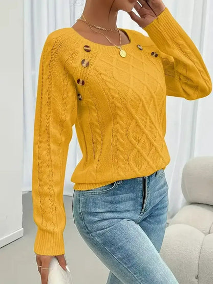 Women's Cable Knit Long Sleeve Sweater - Nocini
