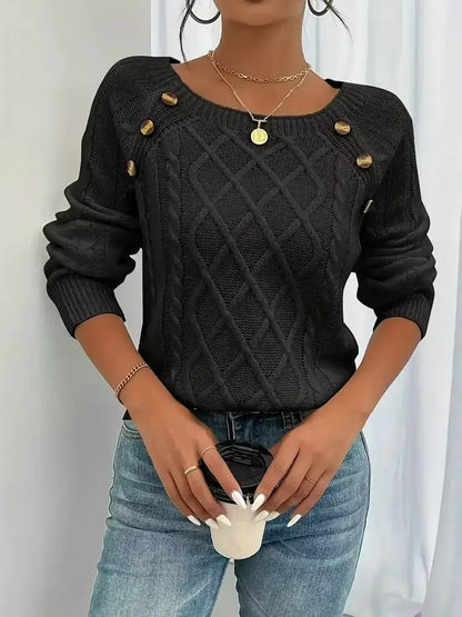 Women's Cable Knit Long Sleeve Sweater