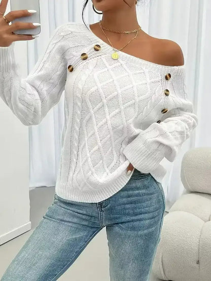 Women's Cable Knit Long Sleeve Sweater