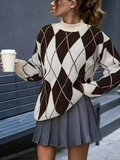 Ladies Cozy Crew Neck Long Sleeve Sweater
