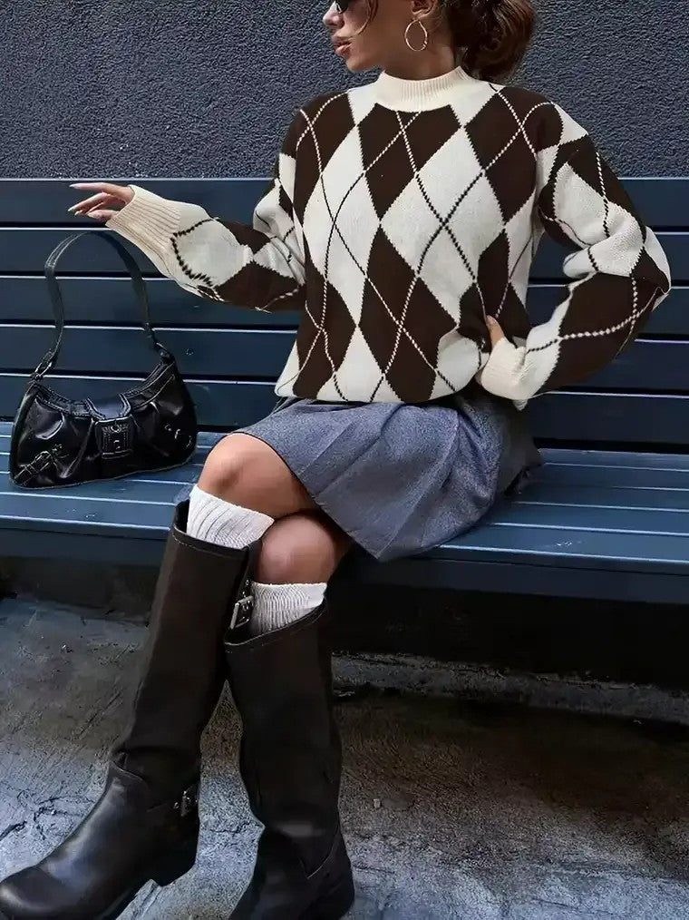 Ladies Cozy Crew Neck Long Sleeve Sweater