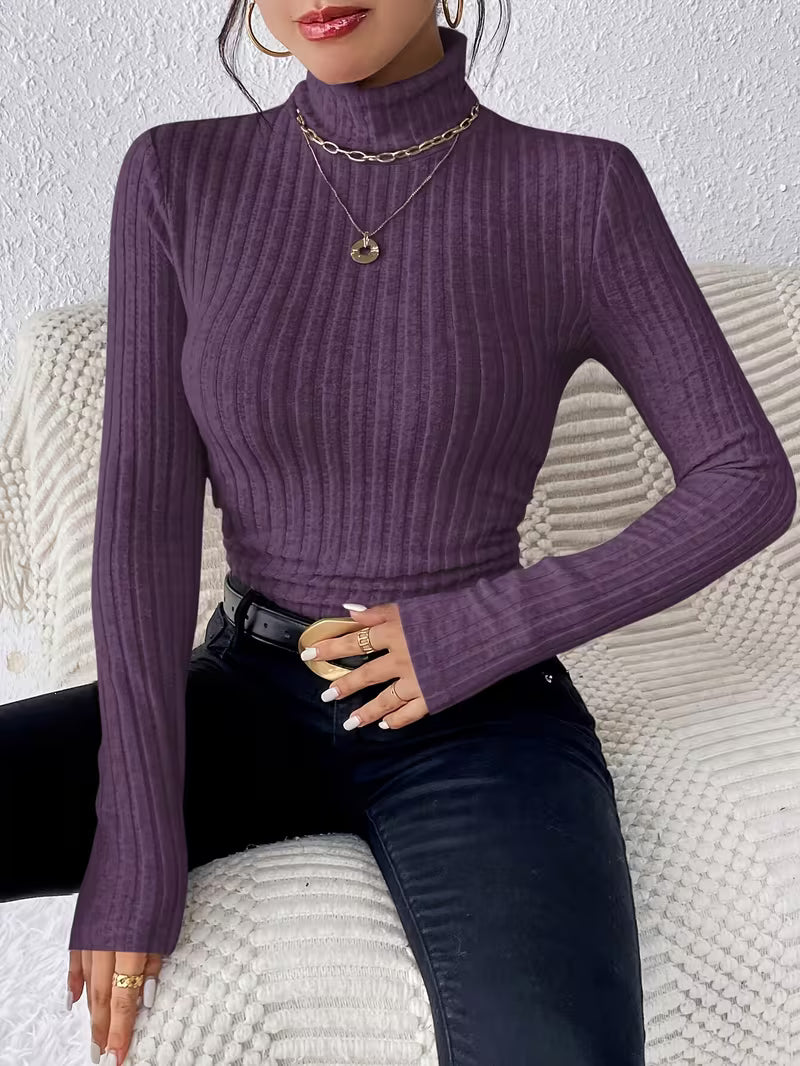 Tall Women's Vertical Ribbed Sweater