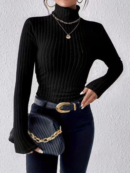 Tall Women's Vertical Ribbed Sweater