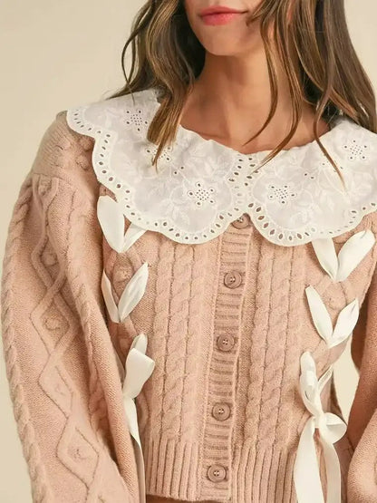 Women's Cozy Cable Knit Cardigan Sweater