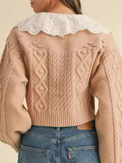 Women's Cozy Cable Knit Cardigan Sweater
