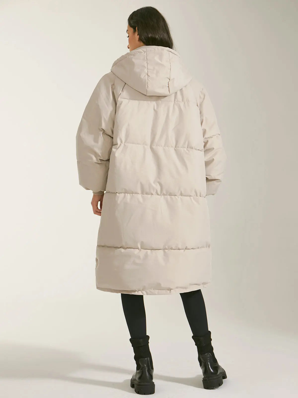 Warm Women's Parka Jacket with Hood and Pockets