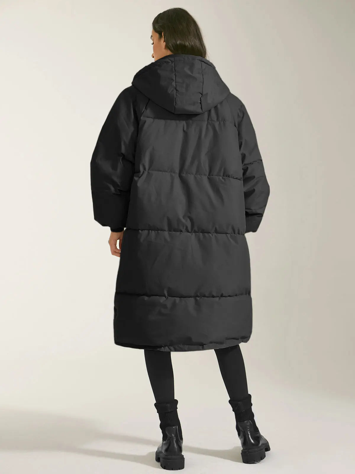 Warm Women's Parka Jacket with Hood and Pockets
