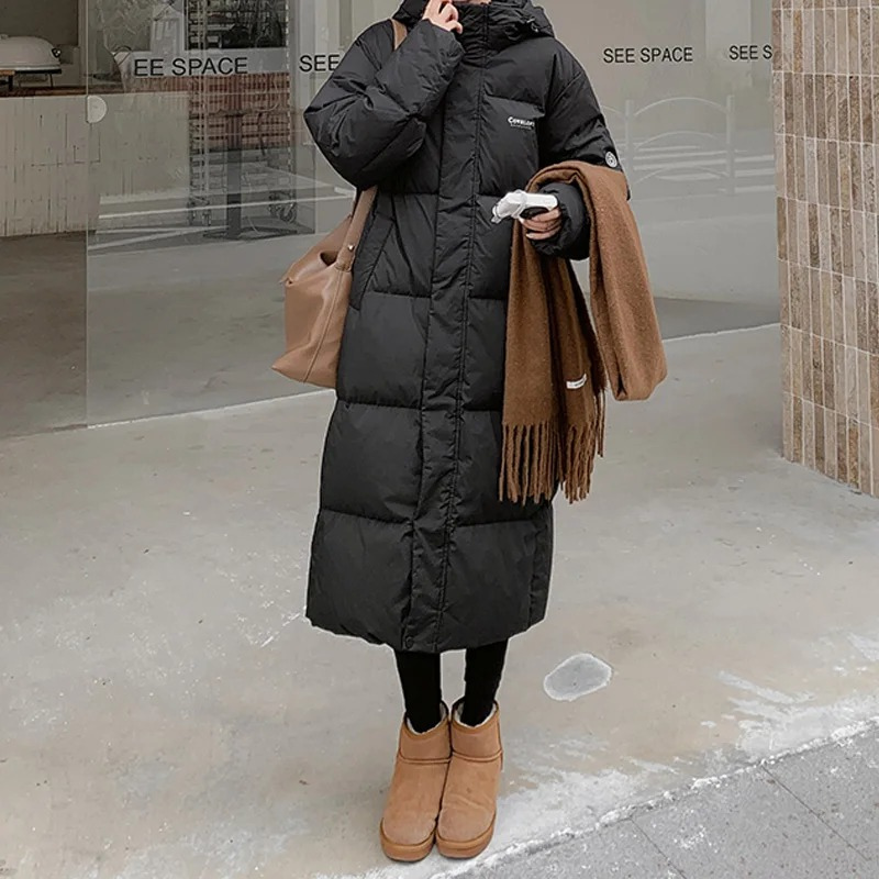 Warm Women's Down Filled Parka Jacket with Hood - Nocini