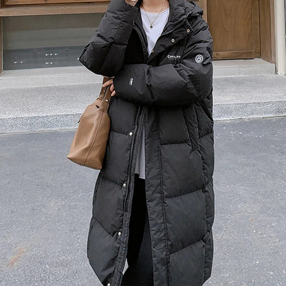 Warm Women's Down Filled Parka Jacket with Hood