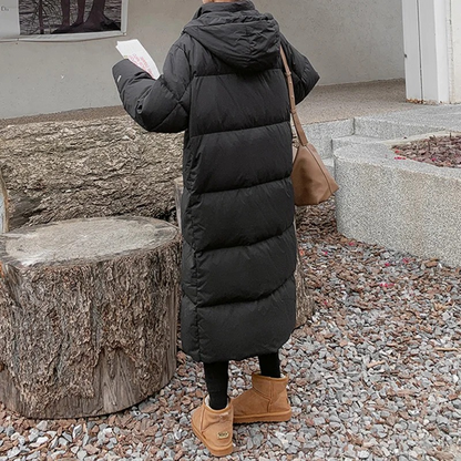 Warm Women's Down Filled Parka Jacket with Hood