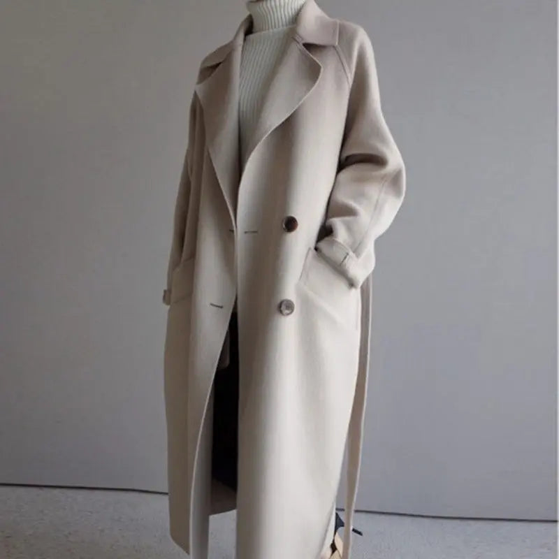 Classic Ladies Trench Coat with Belted Waist - Nocini