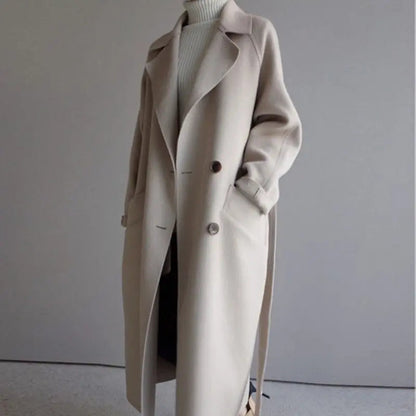 Classic Ladies Trench Coat with Belted Waist - Nocini