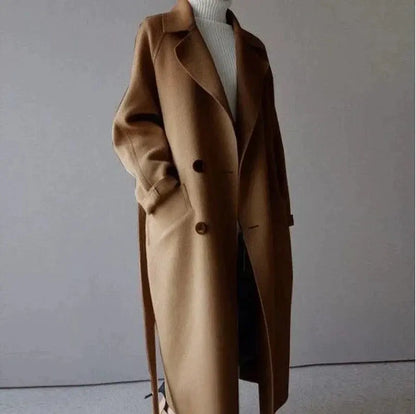 Classic Ladies Trench Coat with Belted Waist