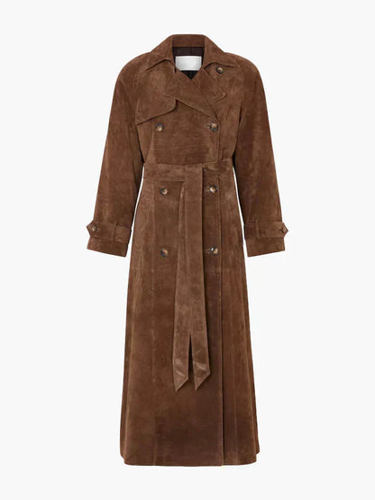 Classic Ladies Trench Coat with Wide Collar