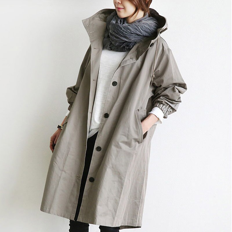 Ladies Water Resistant Parka Coat with Hood - Nocini