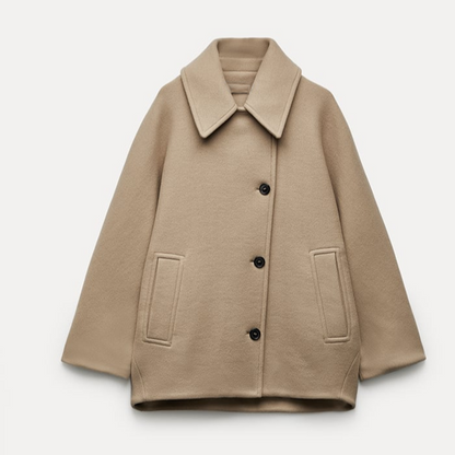 Ladies Classic Double Breasted Wool Coat