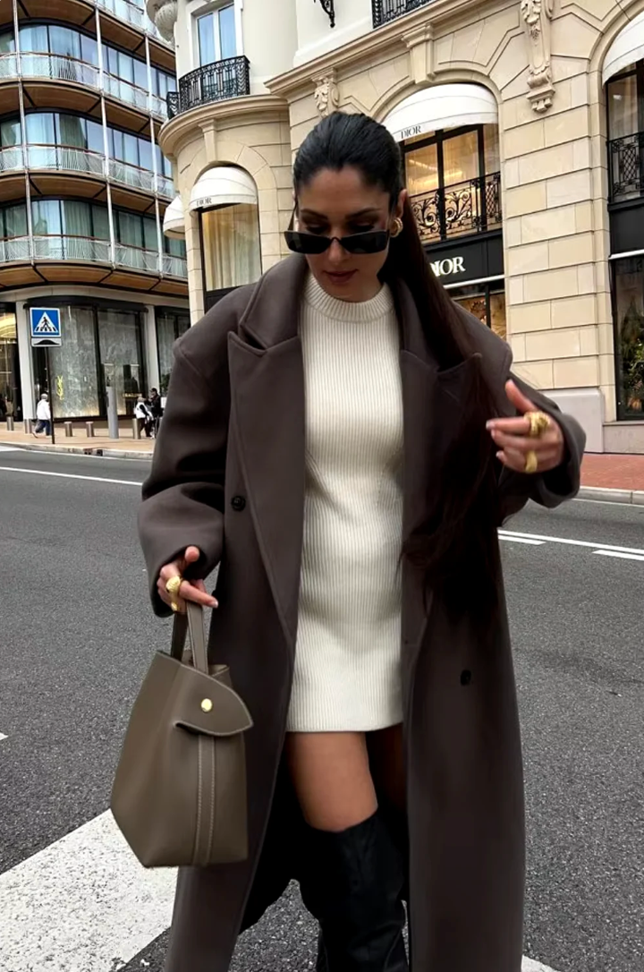 Ladies Classic Collar Button Coat - Nocini