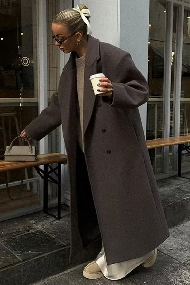 Ladies Classic Collar Button Coat