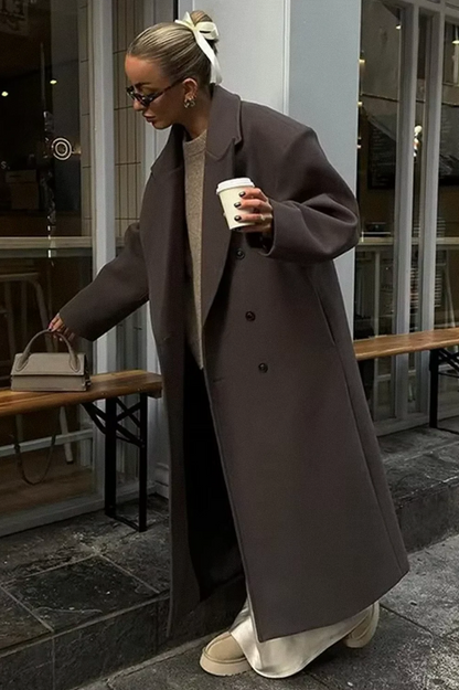 Ladies Classic Collar Button Coat