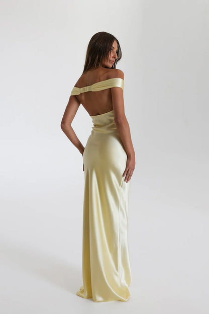 Elegant Ladies Long V Neck Dress