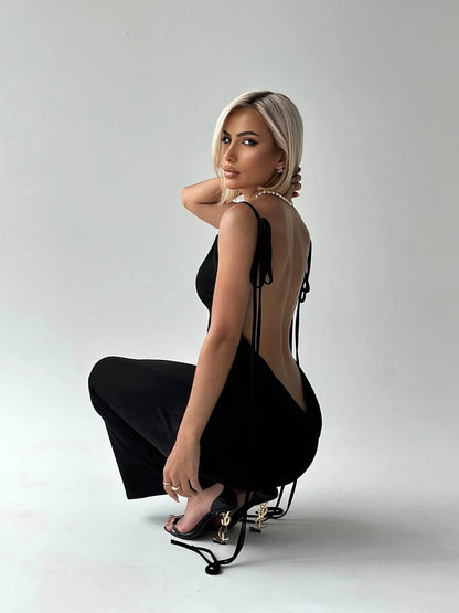Flowy Backless Summer Dress for Women - Nocini