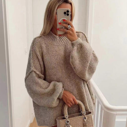 Fashionable Women's Round Neck Pullover Sweater - Nocini