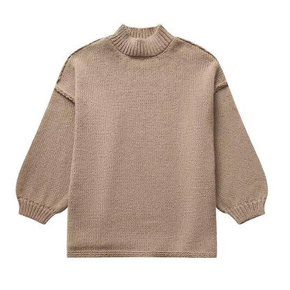 Fashionable Women's Round Neck Pullover Sweater