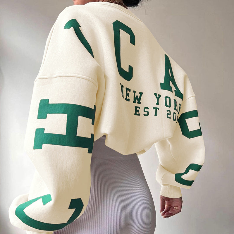 Ladies Crew Neck Graphic Sweatshirt - Nocini