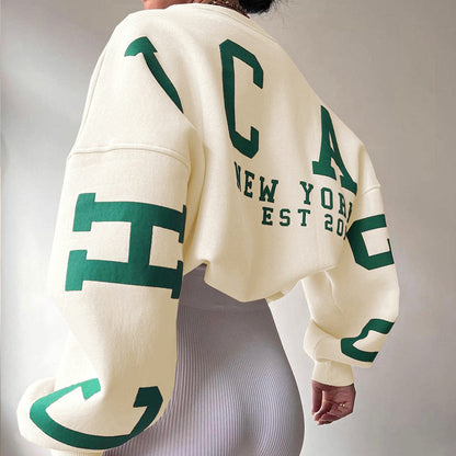 Ladies Crew Neck Graphic Sweatshirt - Nocini