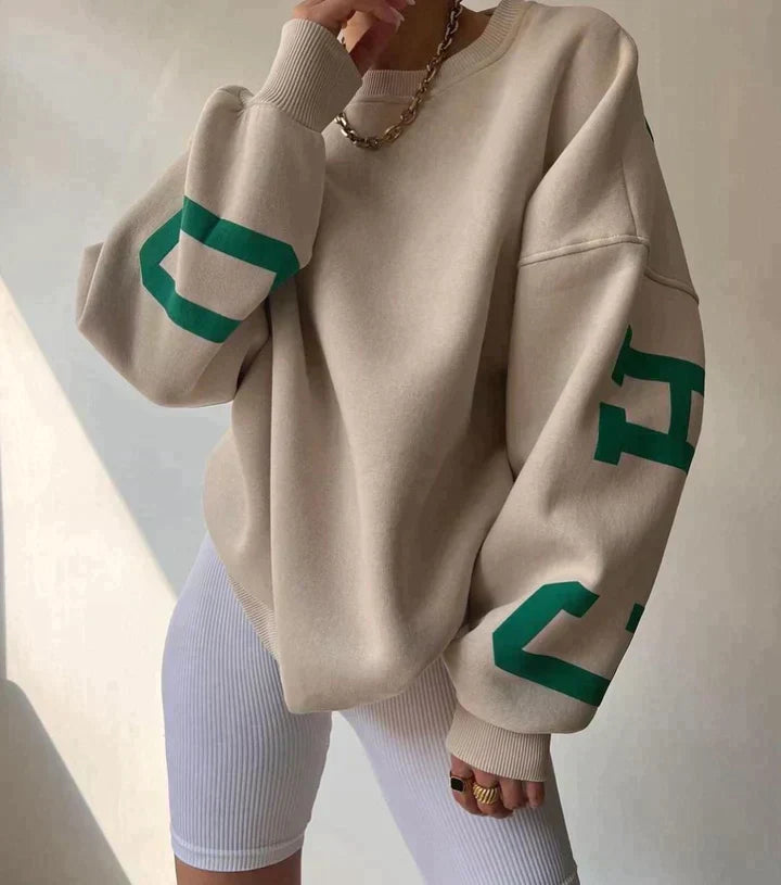 Ladies Crew Neck Graphic Sweatshirt