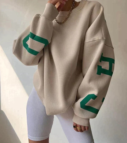 Ladies Crew Neck Graphic Sweatshirt