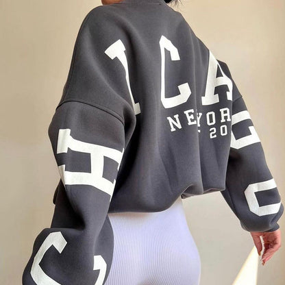 Ladies Crew Neck Graphic Sweatshirt