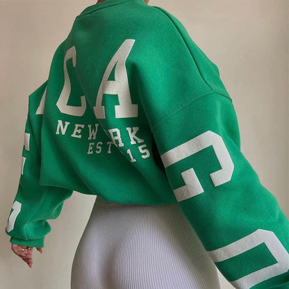 Ladies Crew Neck Graphic Sweatshirt