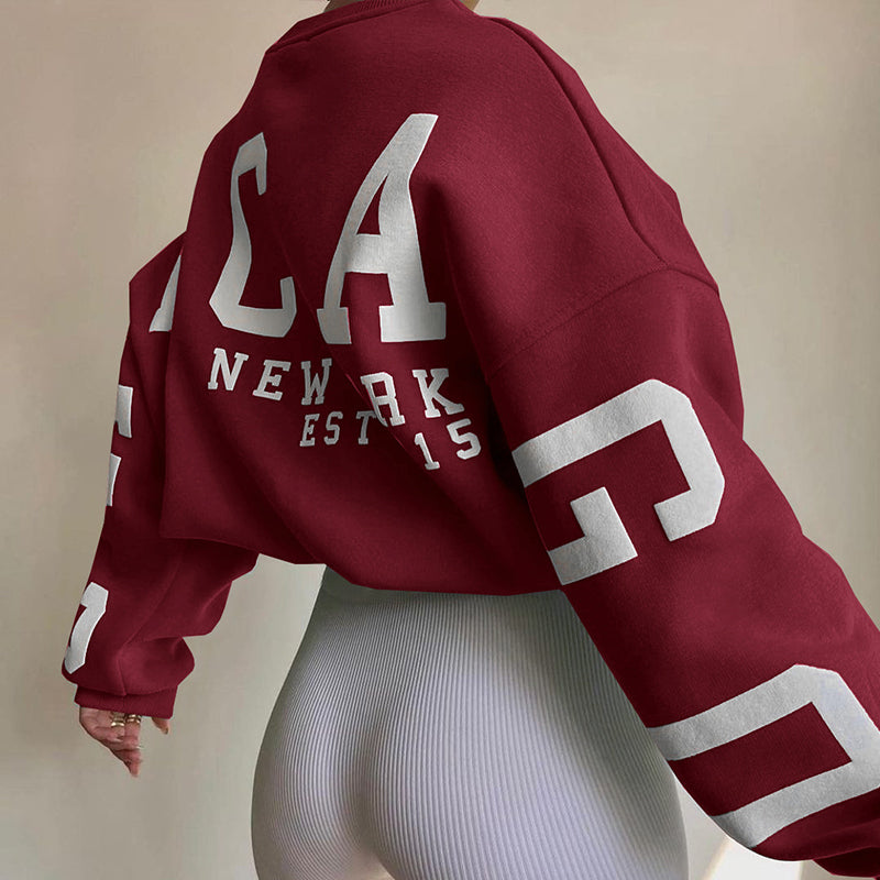Ladies Crew Neck Graphic Sweatshirt