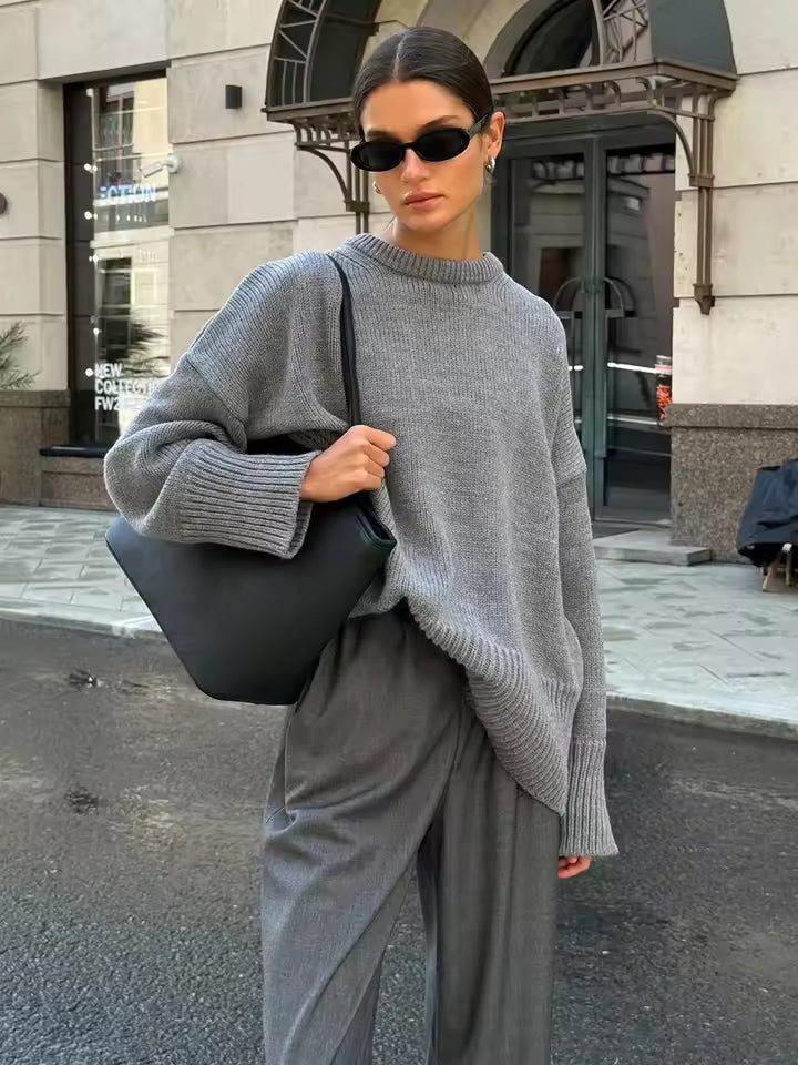 Soft Women's Crew Neck Pullover Sweater - Nocini