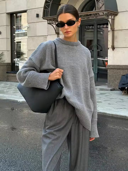 Soft Women's Crew Neck Pullover Sweater - Nocini