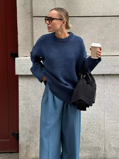 Soft Women's Crew Neck Pullover Sweater